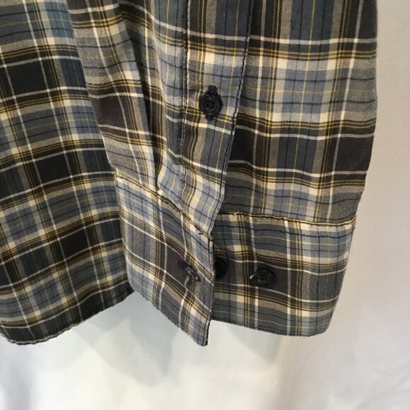 O'Neill Men's Long Sleeve Button Front Cotton Blend Dress Shirt Sz XL Blue Plaid - Picture 6 of 8